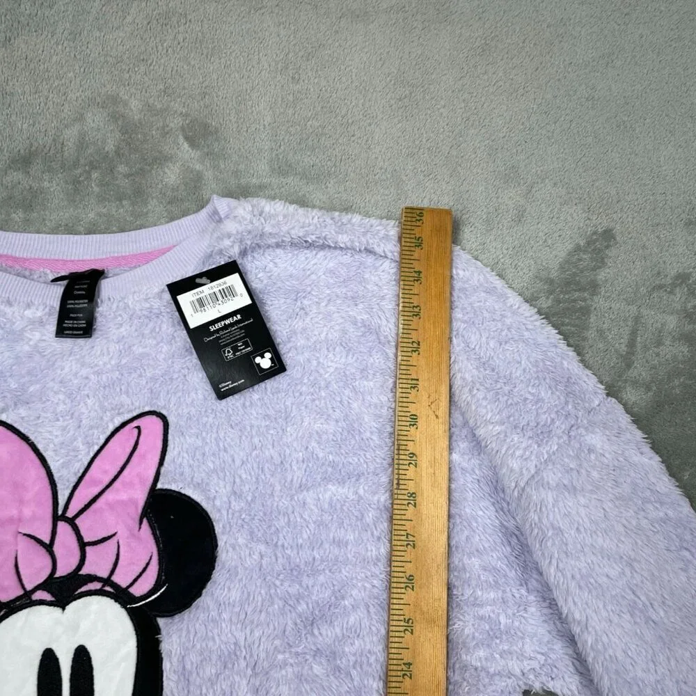Disney Minnie Mouse Purple Faux Fur Sleepwear Loungewear Dress L NWT 6475 - Picture 6 of 8